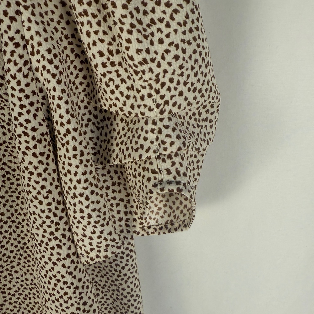 Eliane Rose Cream and Brown Patterned Blouse, work wear, layering - Picture 5 of 11